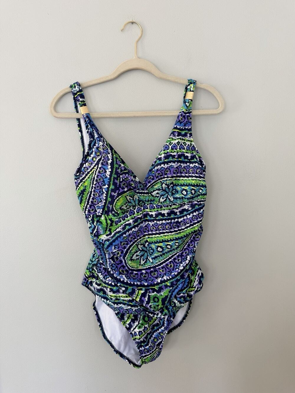 Lauren Ralph Lauren One Piece Swimsuit Women's Size 12 Paisley Print